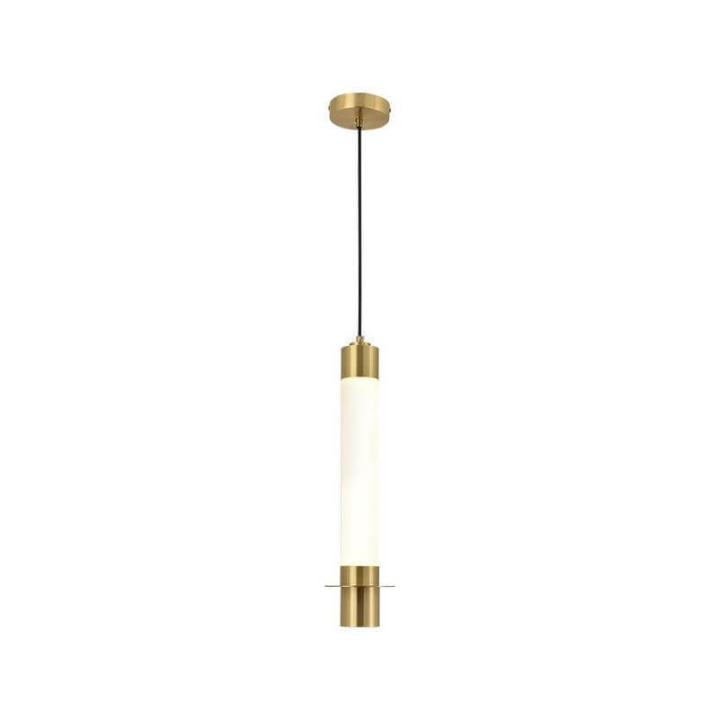 Minimalist Light Luxury Gold Cylindrical Aluminum Acrylic LED Pendant Light