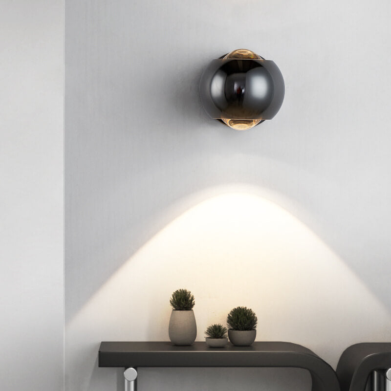 Modern Minimalist Solid Color Round Rotatable Iron Aluminum COB LED Wall Sconce Lamp