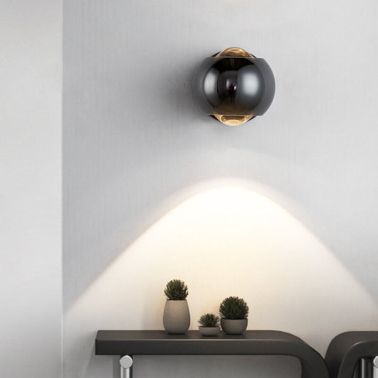 مصباح حائط LED دائري دوار مصنوع من الحديد والألومنيوم COB بتصميم عصري بسيط 