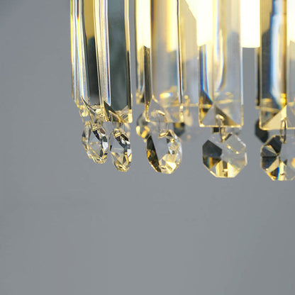 Nordic Light Luxury Crystal Cylinder Dome 1/2/3 Light Chandelier