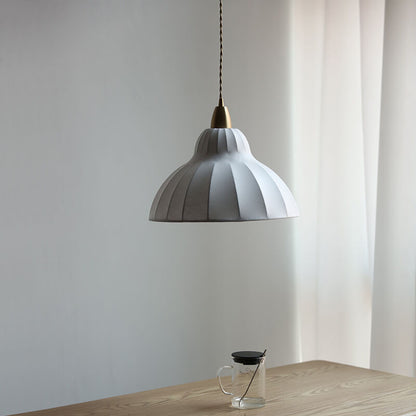 Japanese Minimalist Silk Dome 1-Light Pendant Light