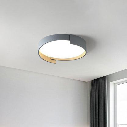 Nordic Simplicity Round Geometric Edge LED Flush Mount Ceiling Light
