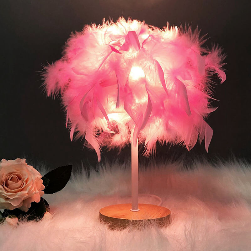 Nordic Creative Feather 1-Light Night Light Decorate Table Lamp