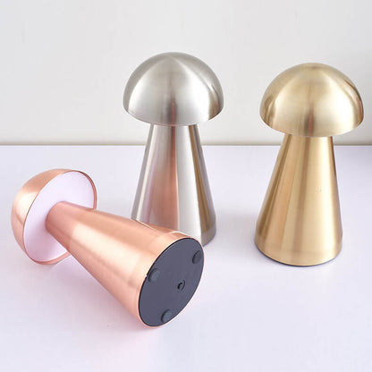 Modern Light Luxury Creative Wrought Iron Mushrooms USB LED Table Lamp