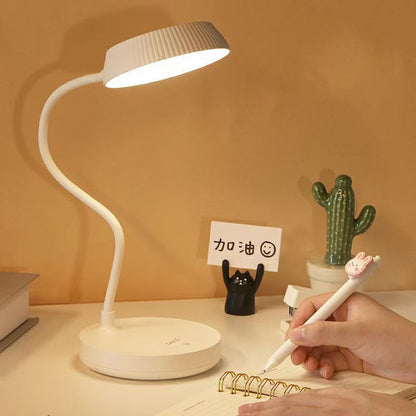 Nordic Minimalist Round Plate LED Touch Eye Protection USB Desk Lamp