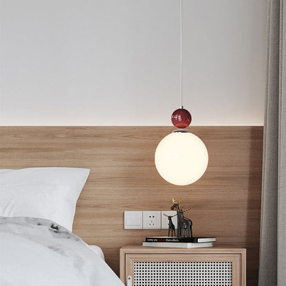 Modern Simplicity Iron Glass Long Line Flower Ball 1-Light Pendant Light For Bedroom