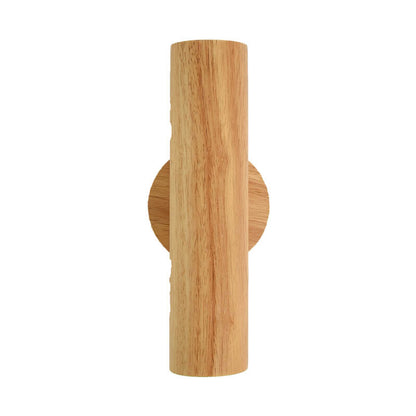 Modern Simple Warm Solid Wood Strip Double Head LED Wall Sconce Lamp
