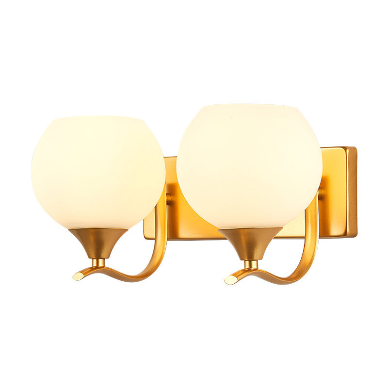 Modern Simplicity Iron Glass Ball 1/2 Light Wall Sconce Lamp For Bedside