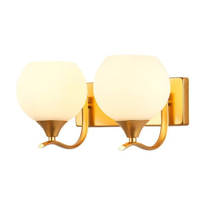 Modern Simplicity Iron Glass Ball 1/2 Light Wall Sconce Lamp For Bedside