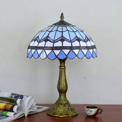 Vintage Stained Glass Tiffany Classic Design 1-Light Table Lamp