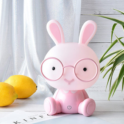 Creative Cartoon Rabbit with Glasses USB LED Night Light Table Lamp