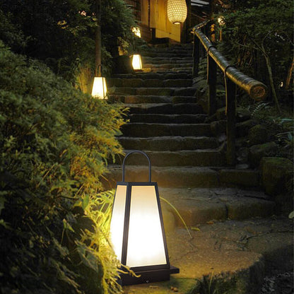Simple Acrylic Stainless Steel Lantern Outdoor Waterproof Lawn Floor Lamp