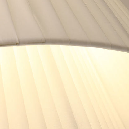 French Minimalist Cream Fabric Grass Skirt  3-Light Chandelier