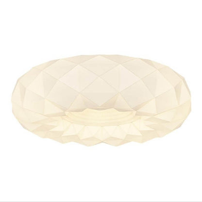 Nordic Minimalist White Round Geometric Texture LED Flush Mount Ceiling Light