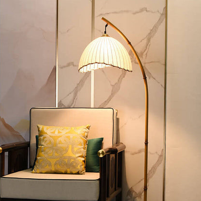Retro Zen Simulation Bamboo Pole 1-Light Standing Floor Lamp