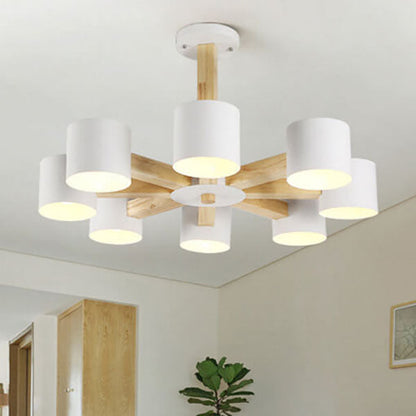 Scandinavian Minimalist Log 6/8-Light Island Light Chandelier