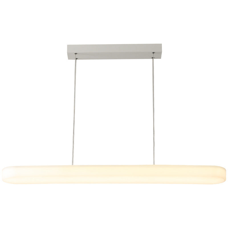 Modern Minimalist One-Shaped Long Strip Acrylic Shade Iron LED Island Light Pendant Light For Dining Room