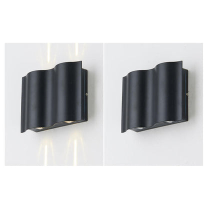 Modern Wave Aluminum Waterproof LED Outdoor Wall Sconce Lamp