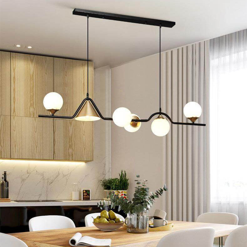 ثريا جزيرة فاخرة بتصميم كرة مستديرة من Nordic Creative Light، مزودة بـ 4/5/6 مصابيح 