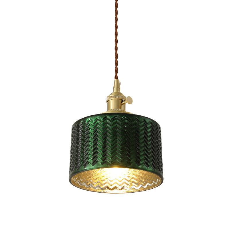 Nordic Vintage Green Brass Glass 1/2/3 Light Island Light Chandelier