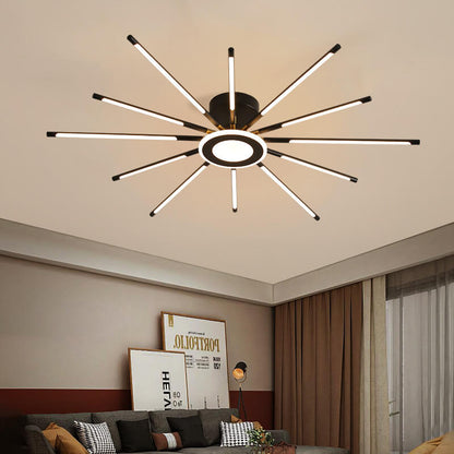 Modern Creative Strip Fireworks LED Semi- Flush Mount Ceiling Light