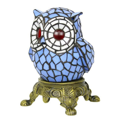 Vintage Tiffany Cartoon Parrot Resin Stained Glass 1-Light Table Lamp