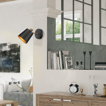 Contemporary Industrial Cylinder Iron 1-Light Wall Sconce Lamp For Bedroom