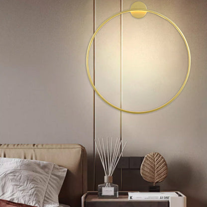 مصباح حائط LED دائري من الأكريليك والألومنيوم بتصميم عصري بسيط لغرفة النوم 