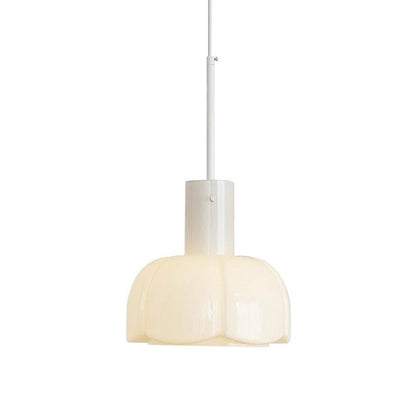 Traditional French Pastoral Flower Bud Glass 1-Light Pendant Light For Living Room