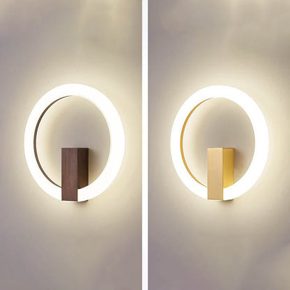 Modern Minimalist Round Iron Aluminum PVC LED Wall Sconce Lamp For Bedroom