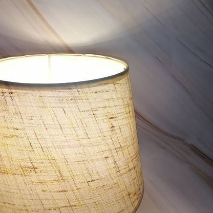 Nordic White Fabric Oval Ceramic Base 1-Light Table Lamp