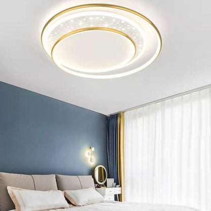 Modern Creative Children's Round Star Aluminum Acrylic LED Flush Mount Lighting