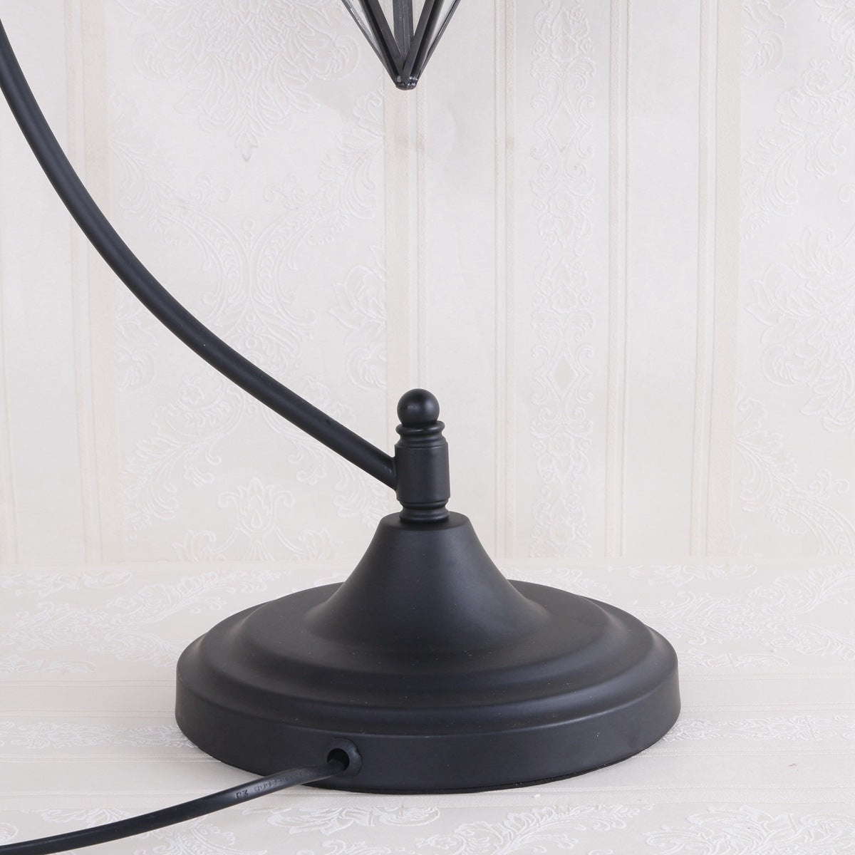 Contemporary Creative Pentagram Iron Glass 1-Light Table Lamp For Bedroom