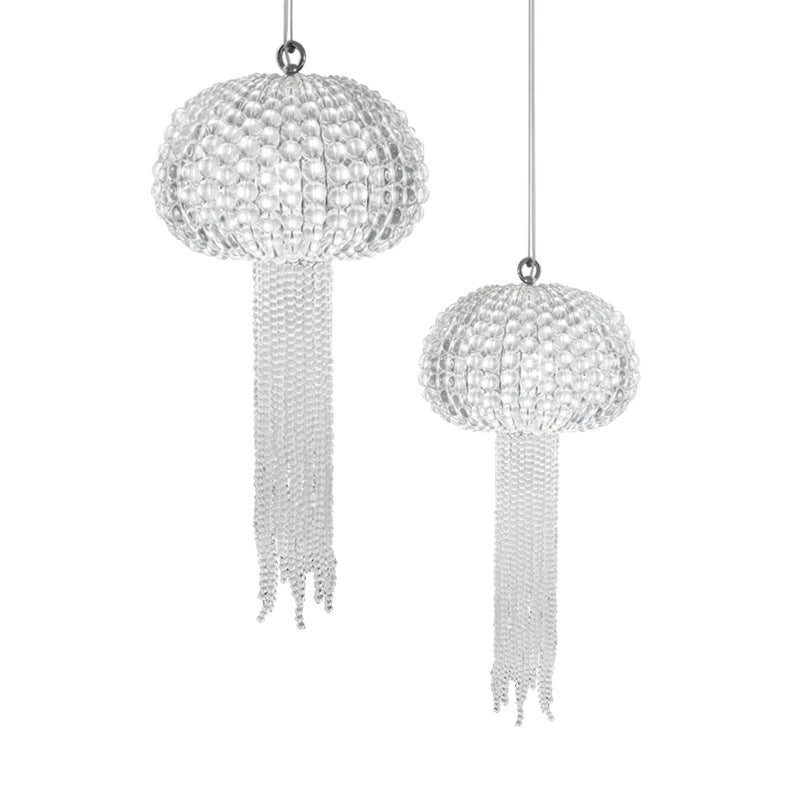 Modern Light Luxury Glass Jellyfish Shape 1-Light Pendant Light