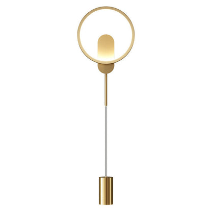 Modern Luxury Wrought Iron Acrylic Cylinder LED Wall Sconce Lamp For Living Room