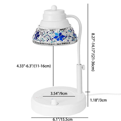Contemporary Scandinavian Disc Cylinder Iron Plastic Crystal 1-Light Aromatherapy Melting Wax Table Lamp For Bedroom