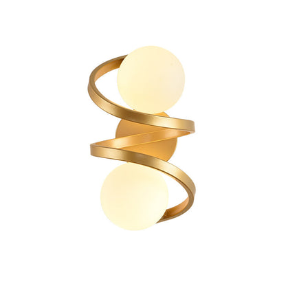 Modern Minimalist Round Ball Iron Glass 2-Light Wall Sconce Lamp