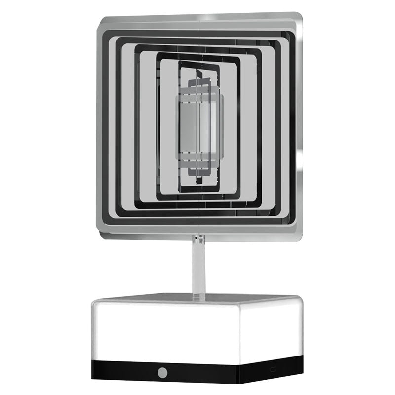 Modern Art Deco Stainless Steel ABS Cubic Base Multishape Rechargeable USB LED Table Lamp Night Light For Bedside