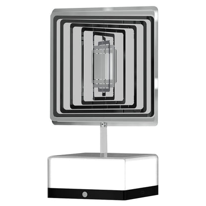 Modern Art Deco Stainless Steel ABS Cubic Base Multishape Rechargeable USB LED Table Lamp Night Light For Bedside