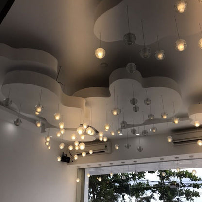 Modern Luxury Staircase Crystal Orb Ball Shade LED Loft Chandelier