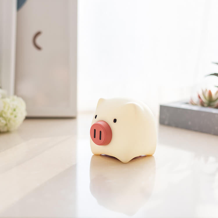 Creative Cute Pig Touch Timer LED Night Light Decorative Table Lamp