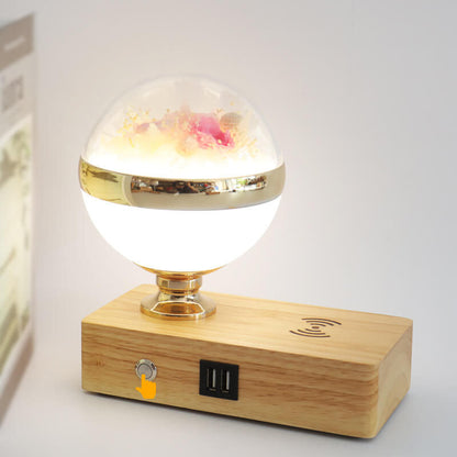 Creative Permanent Flower Night Light Smart Bluetooth Speaker LED Wireless Rechargeable Table Lamp
