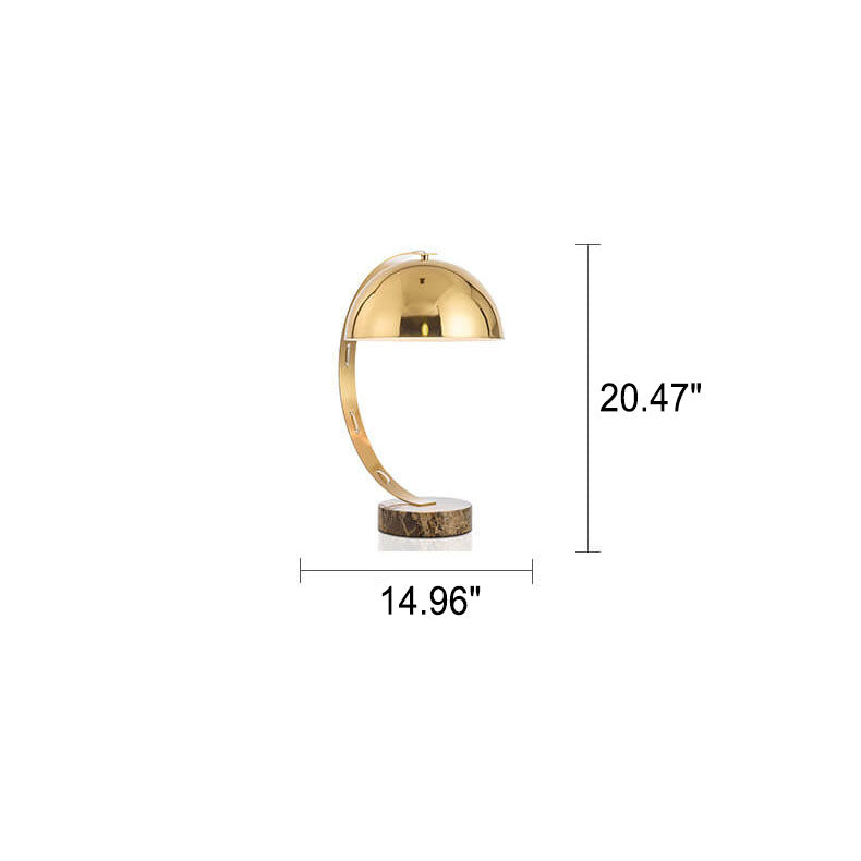Modern Creative Bending Gold Hardware Marble Base 1-Light Table Lamp