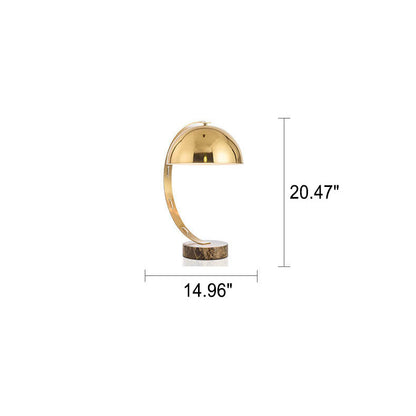 Modern Creative Bending Gold Hardware Marble Base 1-Light Table Lamp