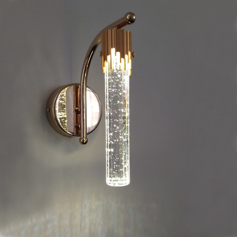 Luxury Gold Bubble Crystal Column LED Wall Sconce Lamp
