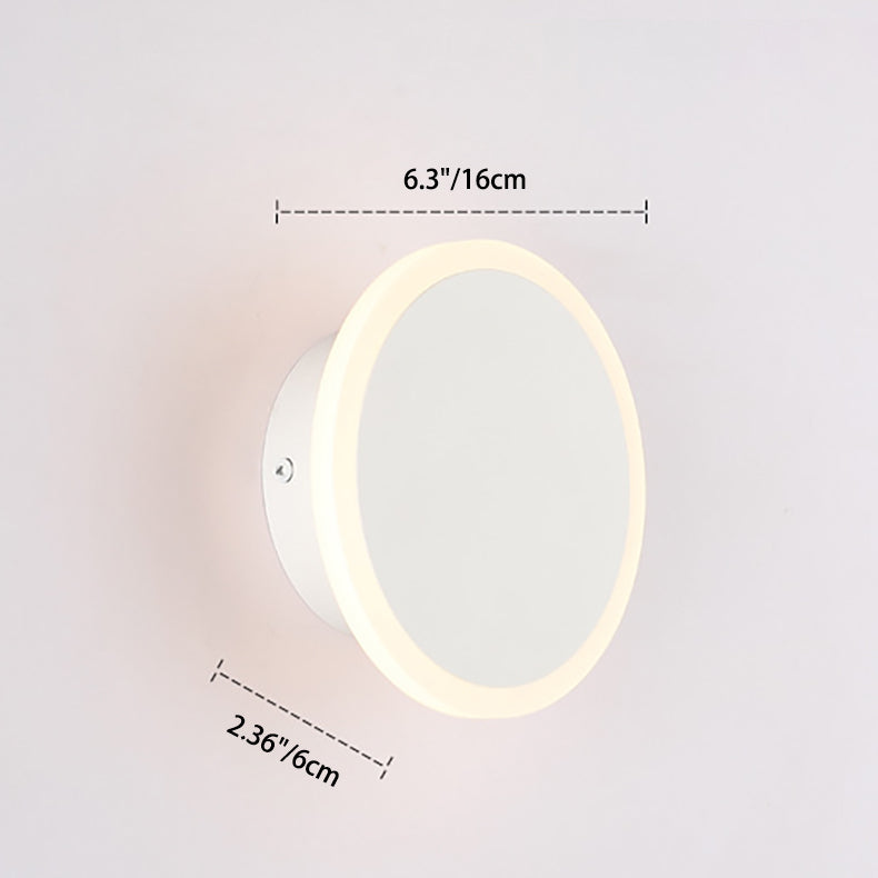 مصباح حائط LED دائري دوار مصنوع من الحديد والأكريليك بتصميم عصري بسيط لغرفة النوم 