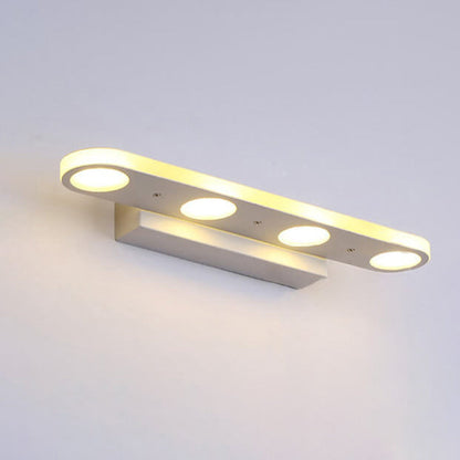 Modern Simple White Long Oval Acrylic Vanity Light 4/6 Light Wall Sconce Lamp