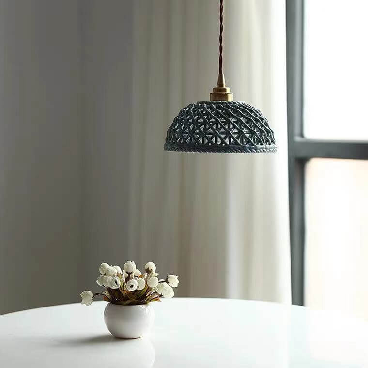 Vintage Ceramic Lattice Design 1 - Light Pendant Light