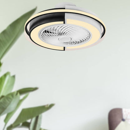 Modern Creative Round LED Semi-Flush Mount Ceiling Fan Light