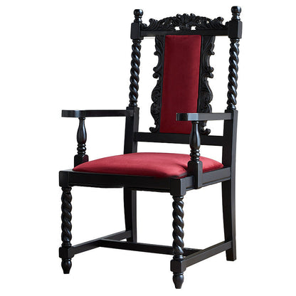 Traditional Vintage Wood Curved Frame Square Dining Chair Backrest For Dining Room